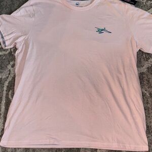 Vineyard Vines Light Pink Tee with Airplane Graphic